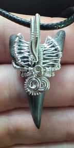 Lower Mako Shark Tooth Wire Wrapped Pendant